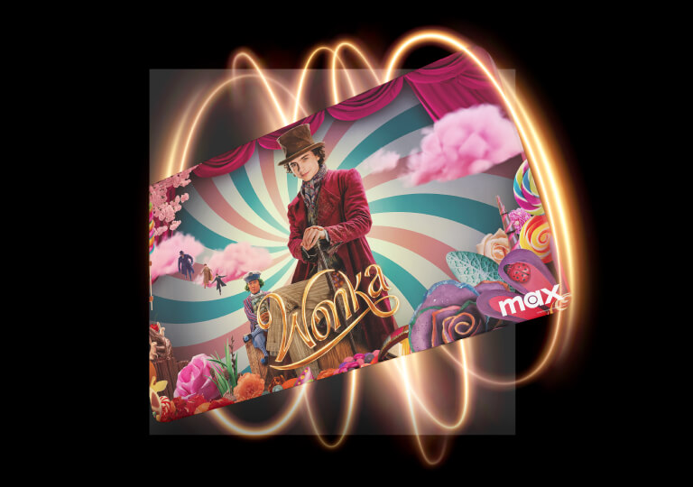 plagát filmu Wonka a logo max