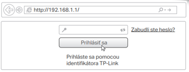 prihlásenie do routera